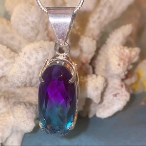 Tourmaline bi-color vintage statement pendant